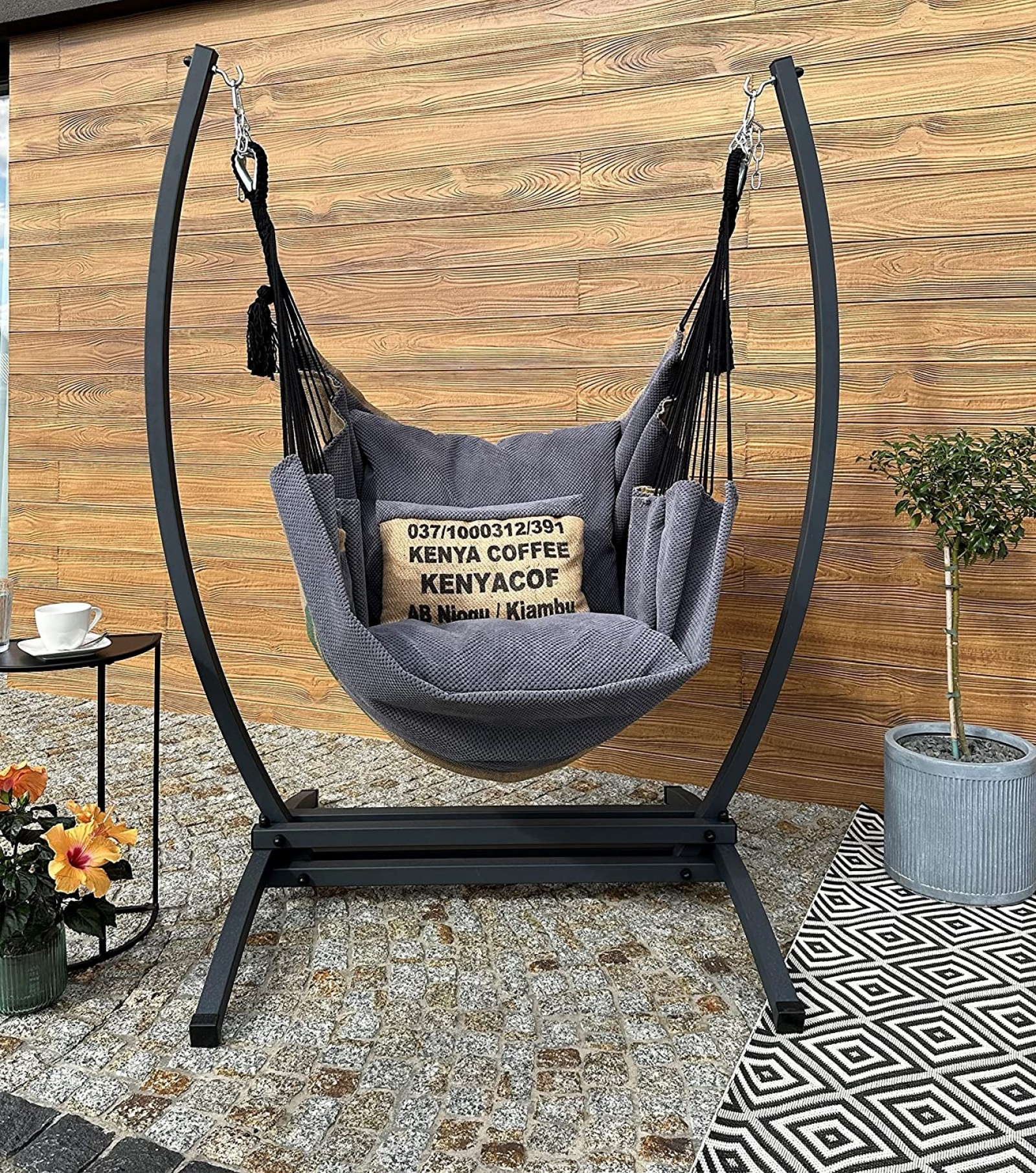 Fauteuil suspendu en toile de jute | Coffee